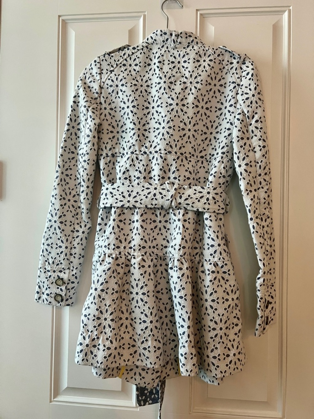 Elevenses White Floral Jean Jacket with Blue eyelet - Picture 6 of 16